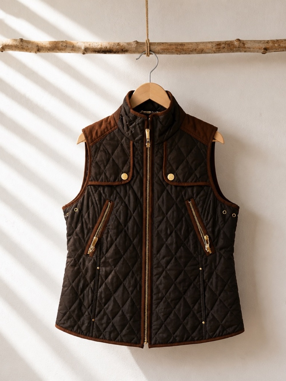 Vince Camuto Olive Quilted Vest